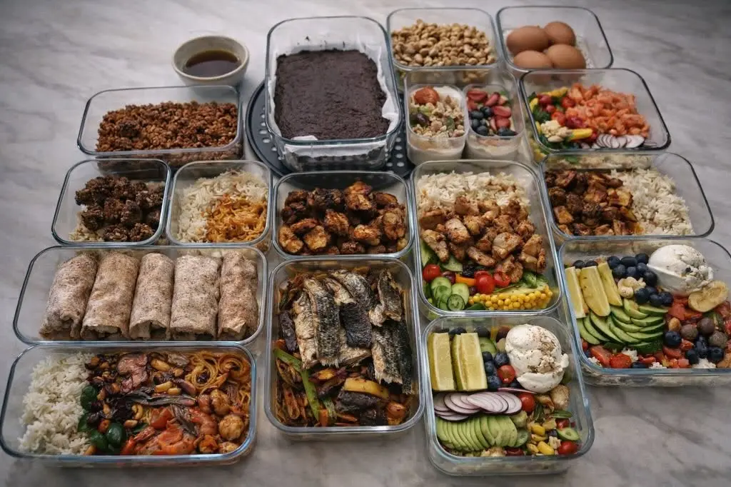 A full weekly selection of prepared meals